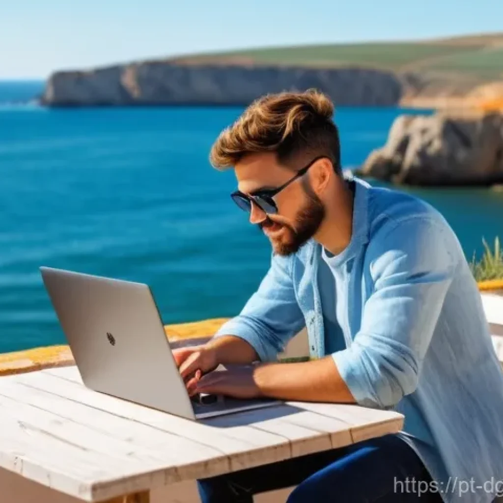 디지털 노마드의 창의성 개발 방법 - **A Digital Nomad's Inspiring Coastal Workspace in Alentejo, Portugal**
"Generate a vibrant, hig...