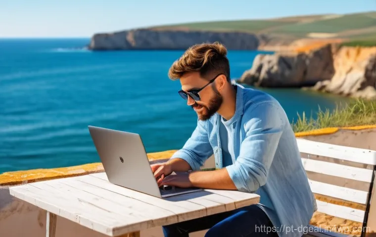 디지털 노마드의 창의성 개발 방법 - **A Digital Nomad's Inspiring Coastal Workspace in Alentejo, Portugal**
"Generate a vibrant, hig...