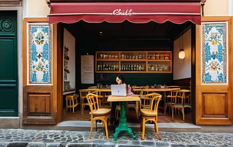 디지털 노마드의 비즈니스 네트워킹 전략 - **A bustling, modern coworking space in a sunlit Lisbon building.** Diverse digital nomads, adults o...